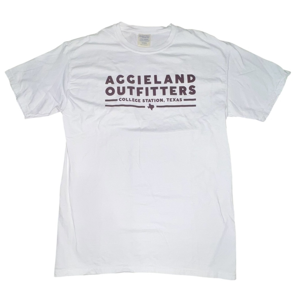 Aggieland Outfitters Unisex White T-Shirt Texas A&M Aggies 100% Cotton Size M